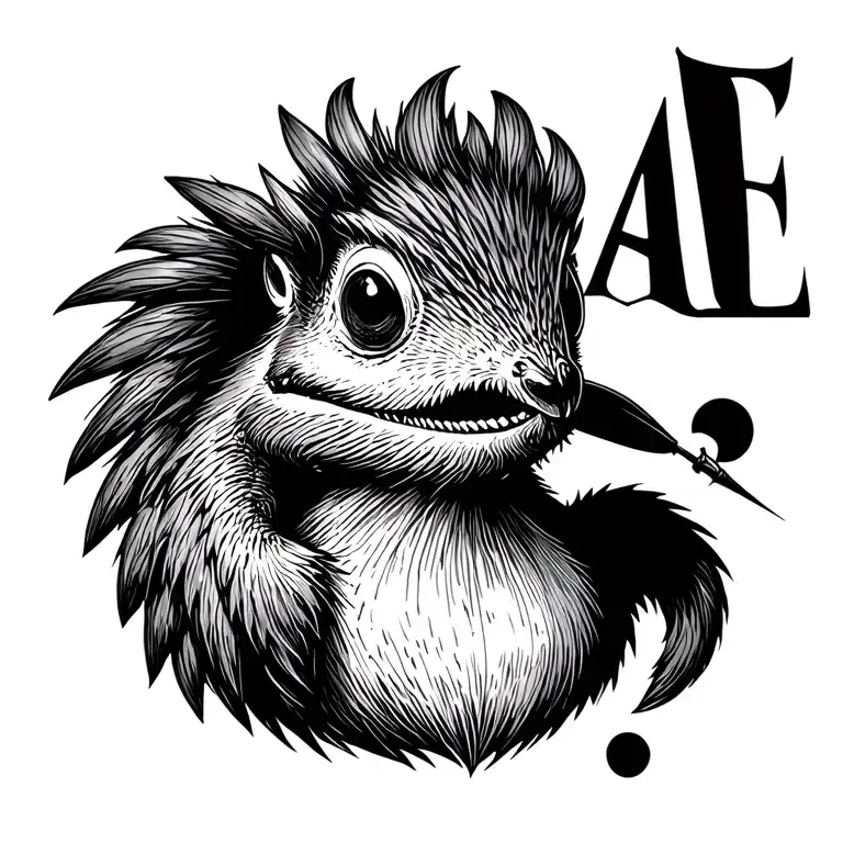 "AE" scrat trying to take tattoo design idea
