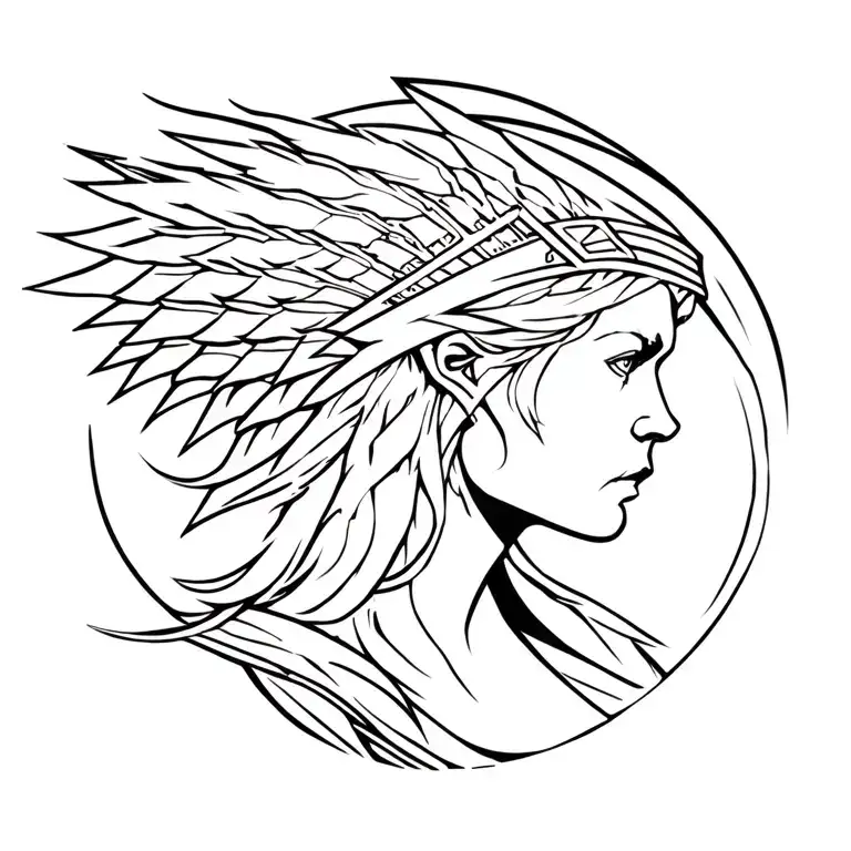 Valkyrie warrior tattoo design idea