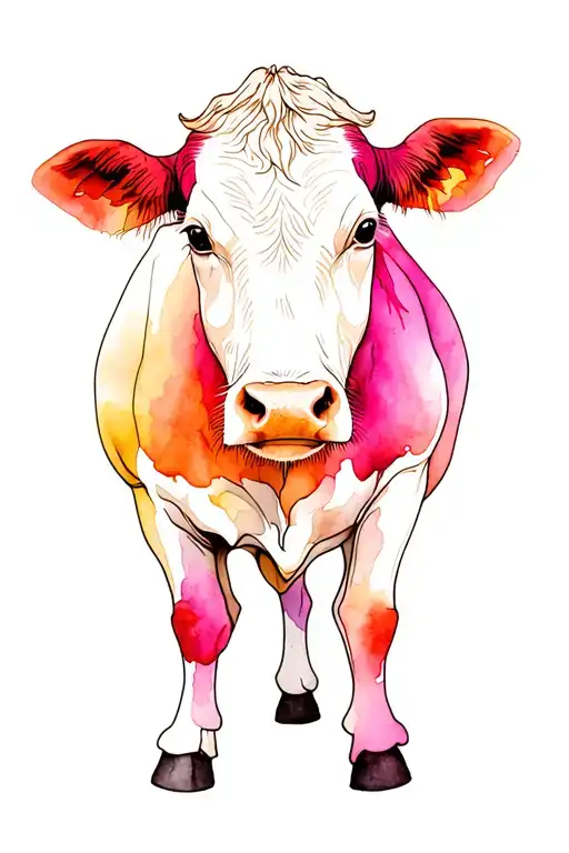 Cow outline tattoo design idea