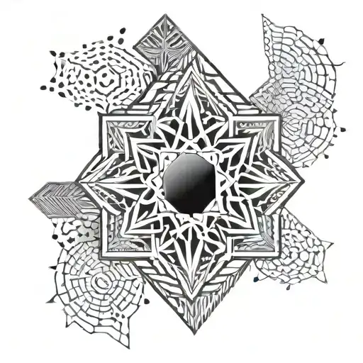 Incorporate intricate geometric patterns inspired by Hasan Naser Allah's occupation into the design tattoo design idea
