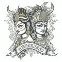 combine these two names mukund and krishna   tattoo design idea