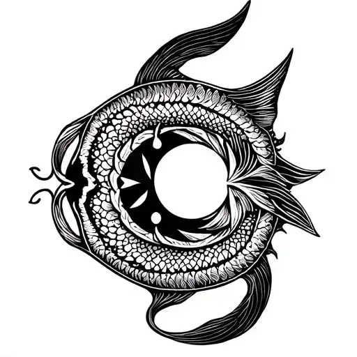 Pisces and libra zodiac sign tattoo design idea