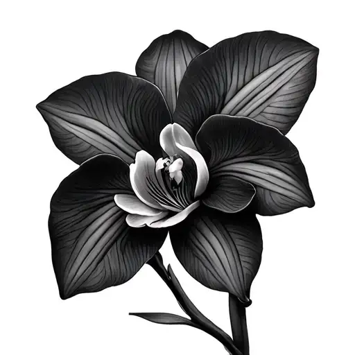 black orchid flower tattoo on boob tattoo design idea