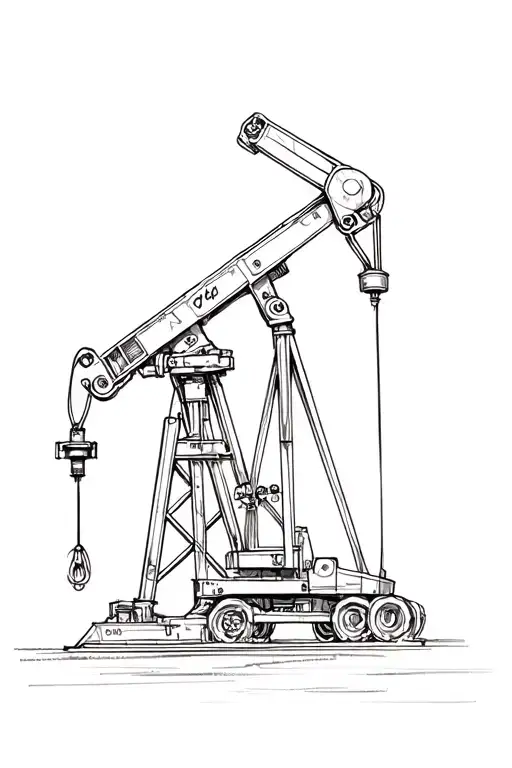 pump jack tattoo design idea
