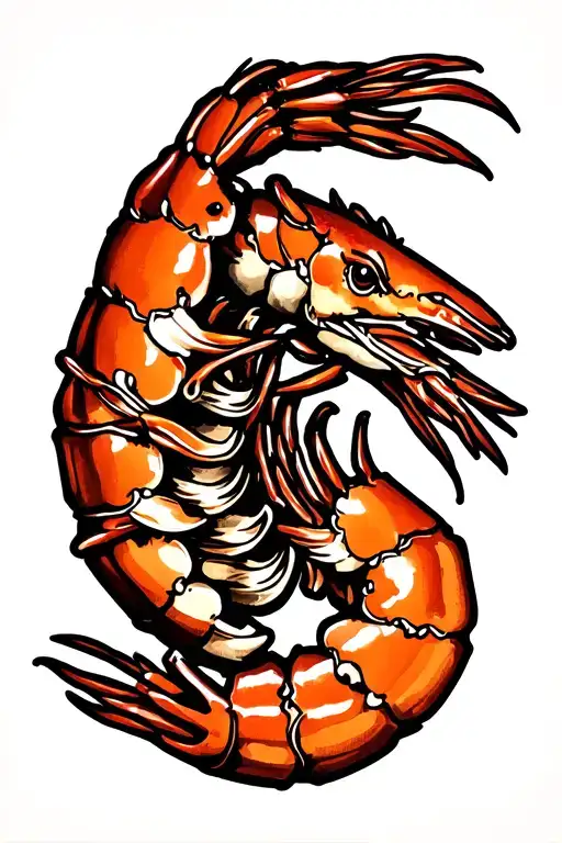 shrimp tattoo design idea