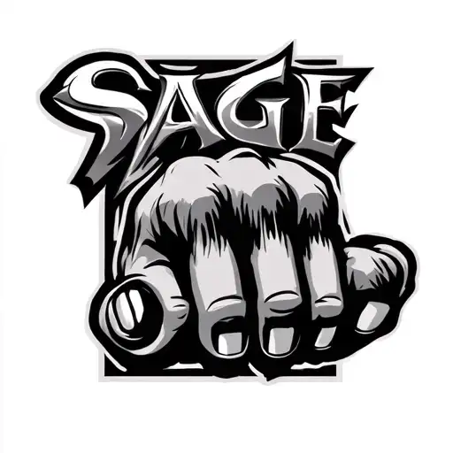 knuckles tattoo name SAGE tattoo design idea