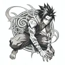 sasuke curse mark and phantom troupe spider tattoo design idea