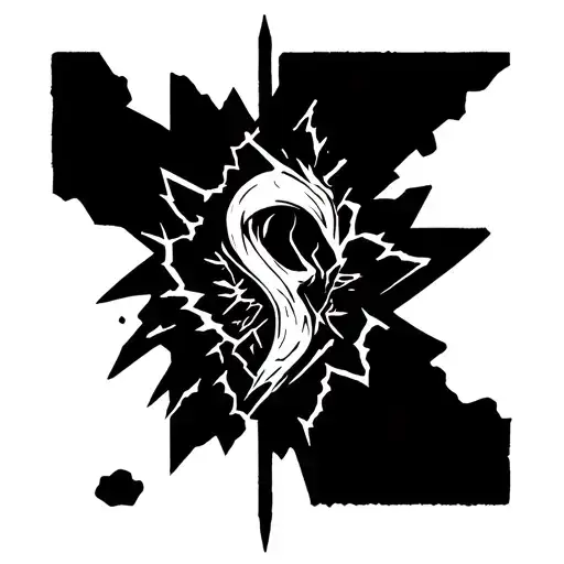 A simple line that starts jagged and broken at the top of your forearm and smooths out into a clean, bold line as it nea tattoo design idea