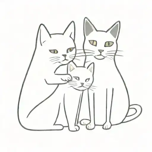  cat and dog wearing sheets like ghosts with taaka  tattoo design idea