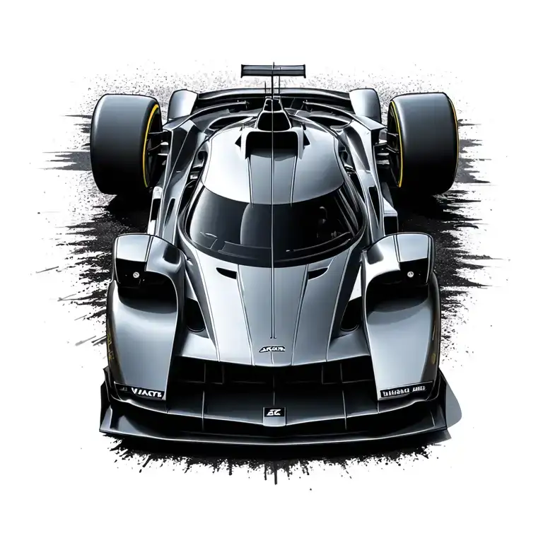 F1 minimalist car silhouette tattoo design idea