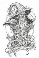 wizard ghost tattoo design idea