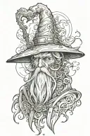 wizard ghost tattoo design idea