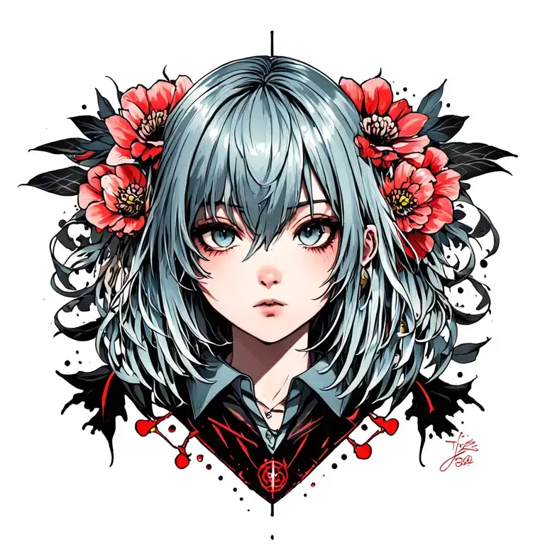 make a back tattoo  of Tokyo ghoul Juuzou Suzuya tattoo design idea