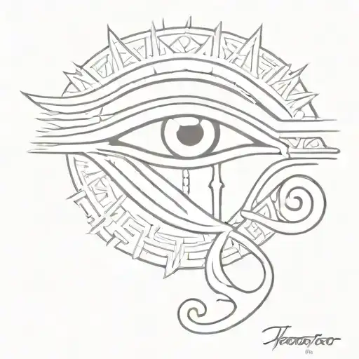 eye of ra egyptian god tattoo design idea