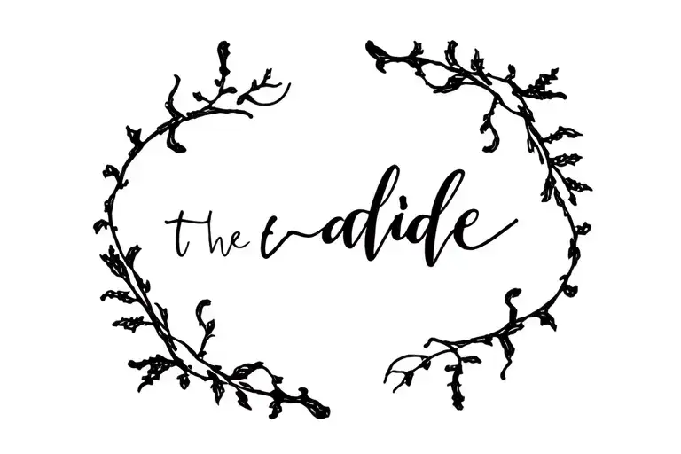 the word abide with vines around it tattoo design idea