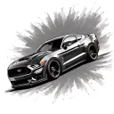 Ford Mustang speeding tattoo design idea