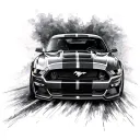 Ford Mustang speeding tattoo design idea