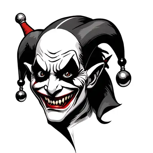 Evil Jester tattoo design idea