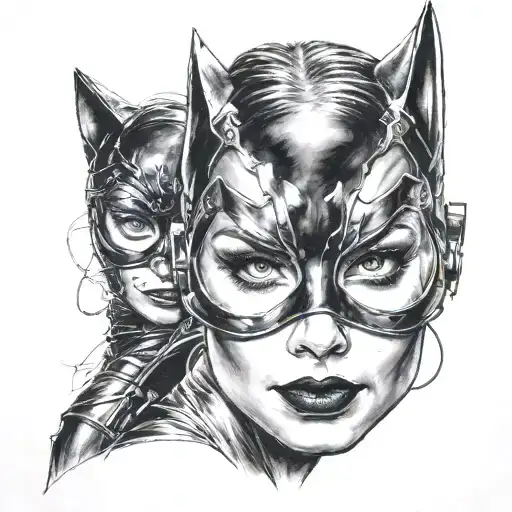 catwoman from dc tattoo design idea