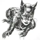 catwoman from dc tattoo design idea