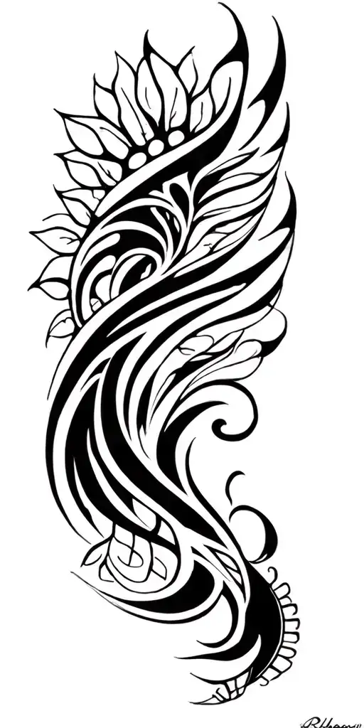 something that is related to love for the family, being free and everything happens for a reason with my son rihaans nam tattoo design idea