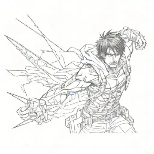 eren yeager attack on titan tattoo design idea