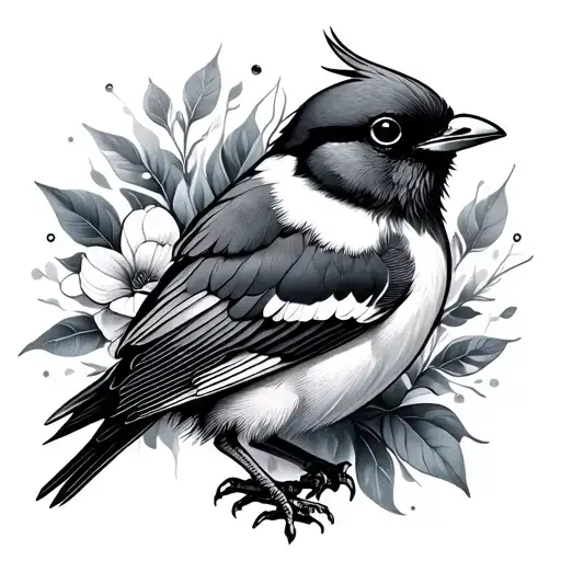 Fine Line Bird tattoo design idea