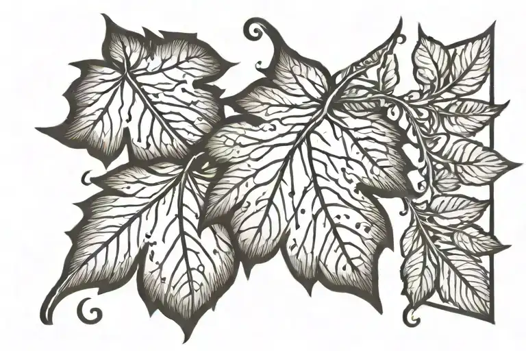 Autumn w fall leaf tattoo design idea