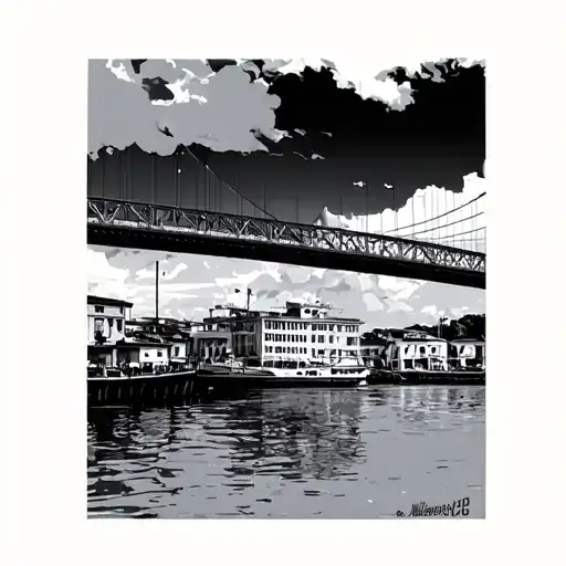 Willemstad curacao and the bridge tattoo design idea