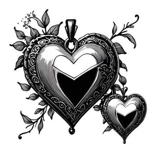 heart shaped locket tattoo design idea