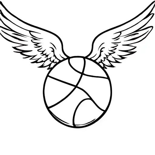 basketball with wings tattoo design idea