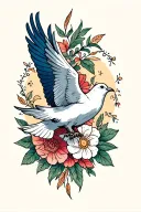 dove flying tattoo design idea