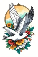 dove flying tattoo design idea