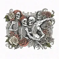 danse macabre renaissance inspired tattoo design idea