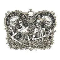 danse macabre renaissance inspired tattoo design idea