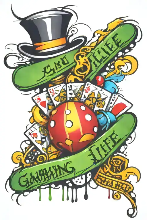Gambling your life tattoo design idea