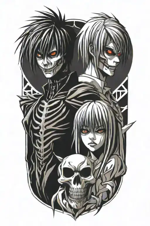 misa and ryuk death note  tattoo design idea