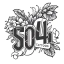 504 area code tattoo in Chicano style tattoo design idea