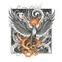 infant daughter reborn single phoenix tattoo rising from the ashes tattoo design idea