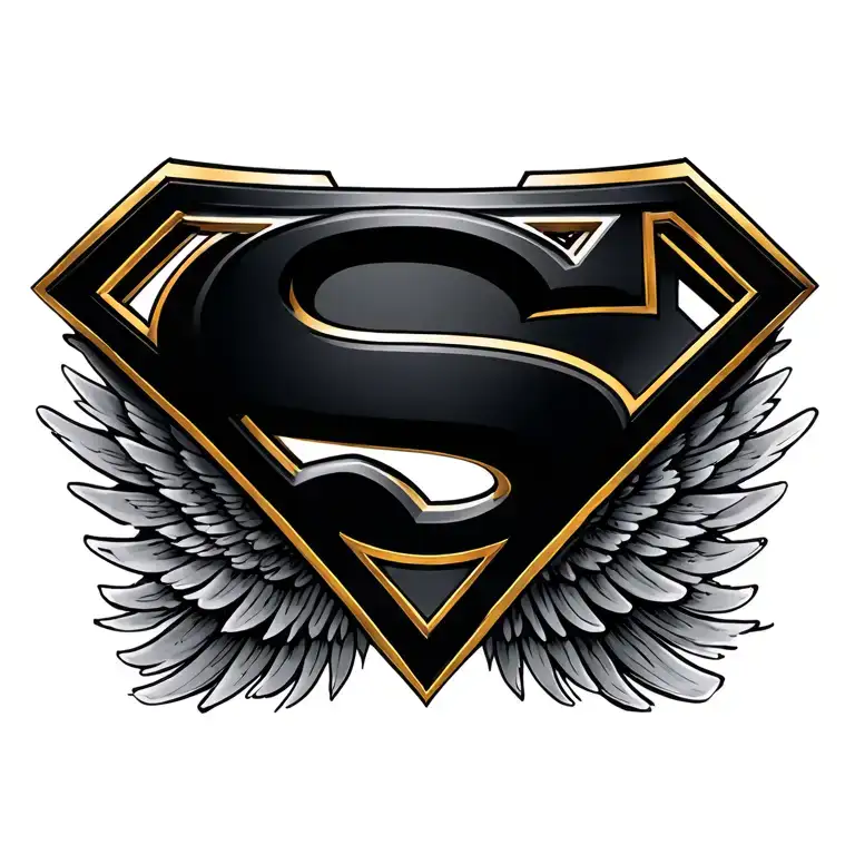 superman logo merged with wings tattoo design idea