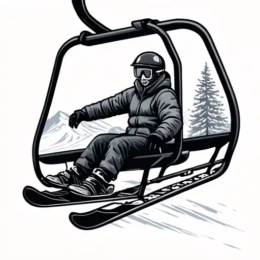 Ski lift tattoo design idea