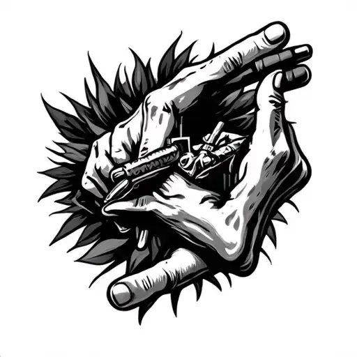 fighting against addiction  tattoo design idea