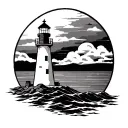 lighthouse guiding tattoo design idea