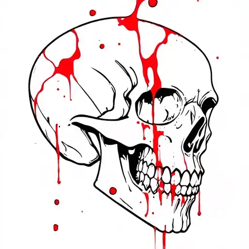 Depression Skull tattoo design idea