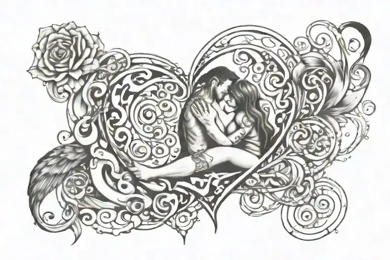 unconditional love symbols tattoo design idea