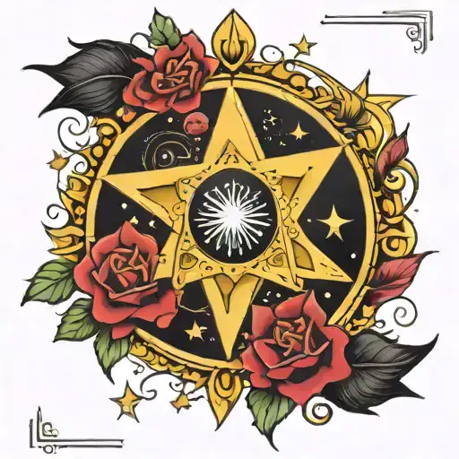 the star tarot card tattoo design idea