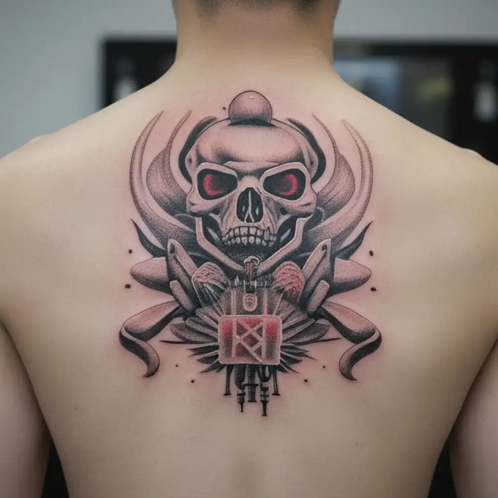 Corazón rasgado y en llamas; en su parte inferior, hay un cartel en el que se puede leer "Remember the pain" tattoo design idea