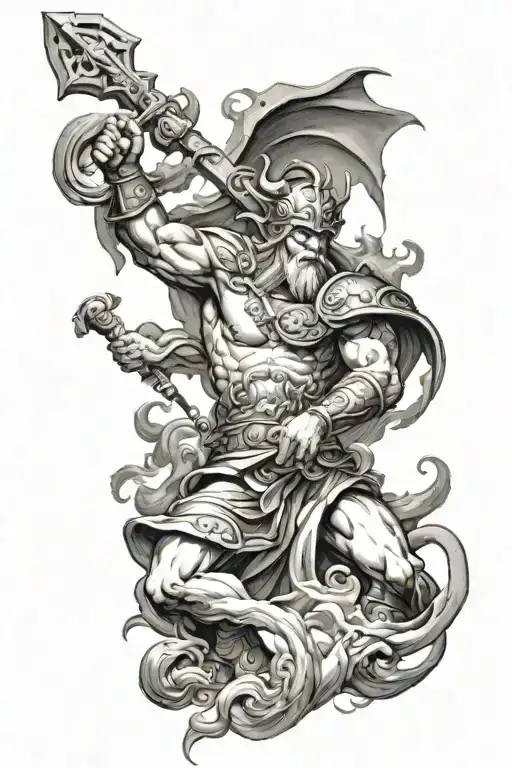 war of the gods on olympus tattoo design idea