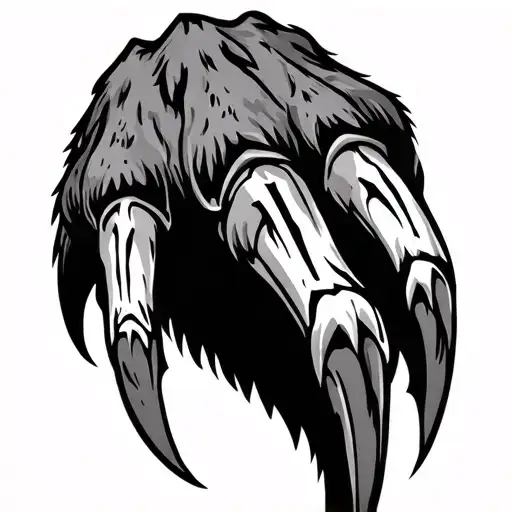 bear claw with roman numeral date of August 5th, 2000 tattoo design idea