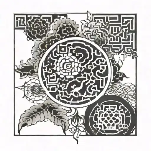Chinese patterns symbolizing eternal love tattoo design idea